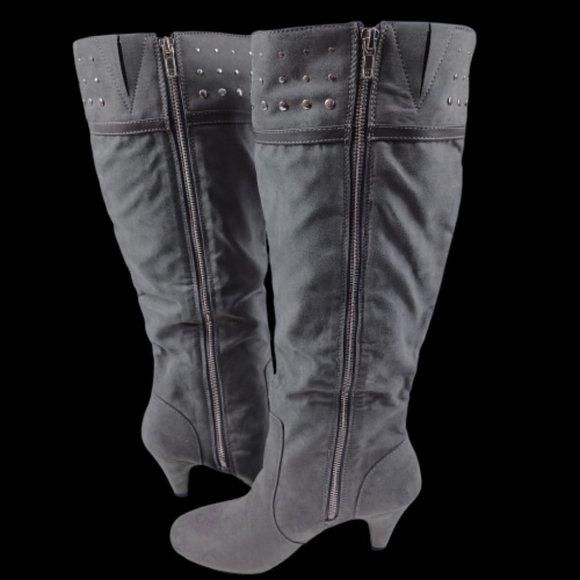 Women's Bella Vita Grey Knee High Heeled Boots sz 7.5 - Picture 3 of 10